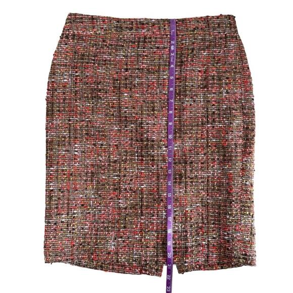 J. Crew Tweed The pencil Skirt women’s Sz 2 Brown Pink Corpcore Textured Office - Picture 4 of 8